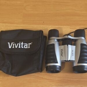 4x30 Silver and Black Binoculars